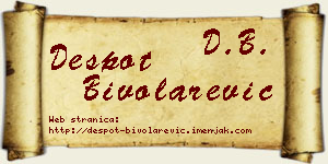 Despot Bivolarević vizit kartica
